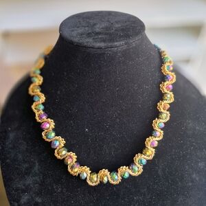 Hope Collection AURORA BOUREALIS and Gold Chain Necklace And Earrings